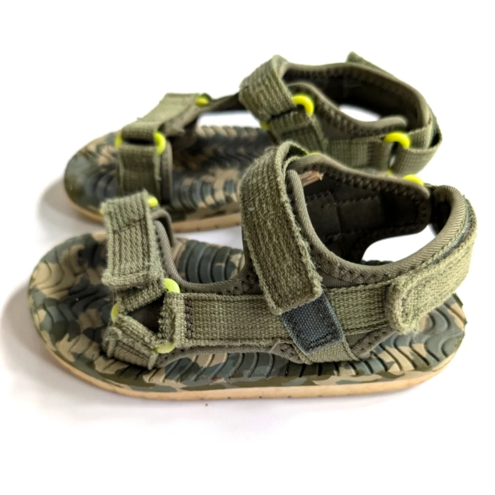 Cat & Jack Green Camouflage Kids Sandals